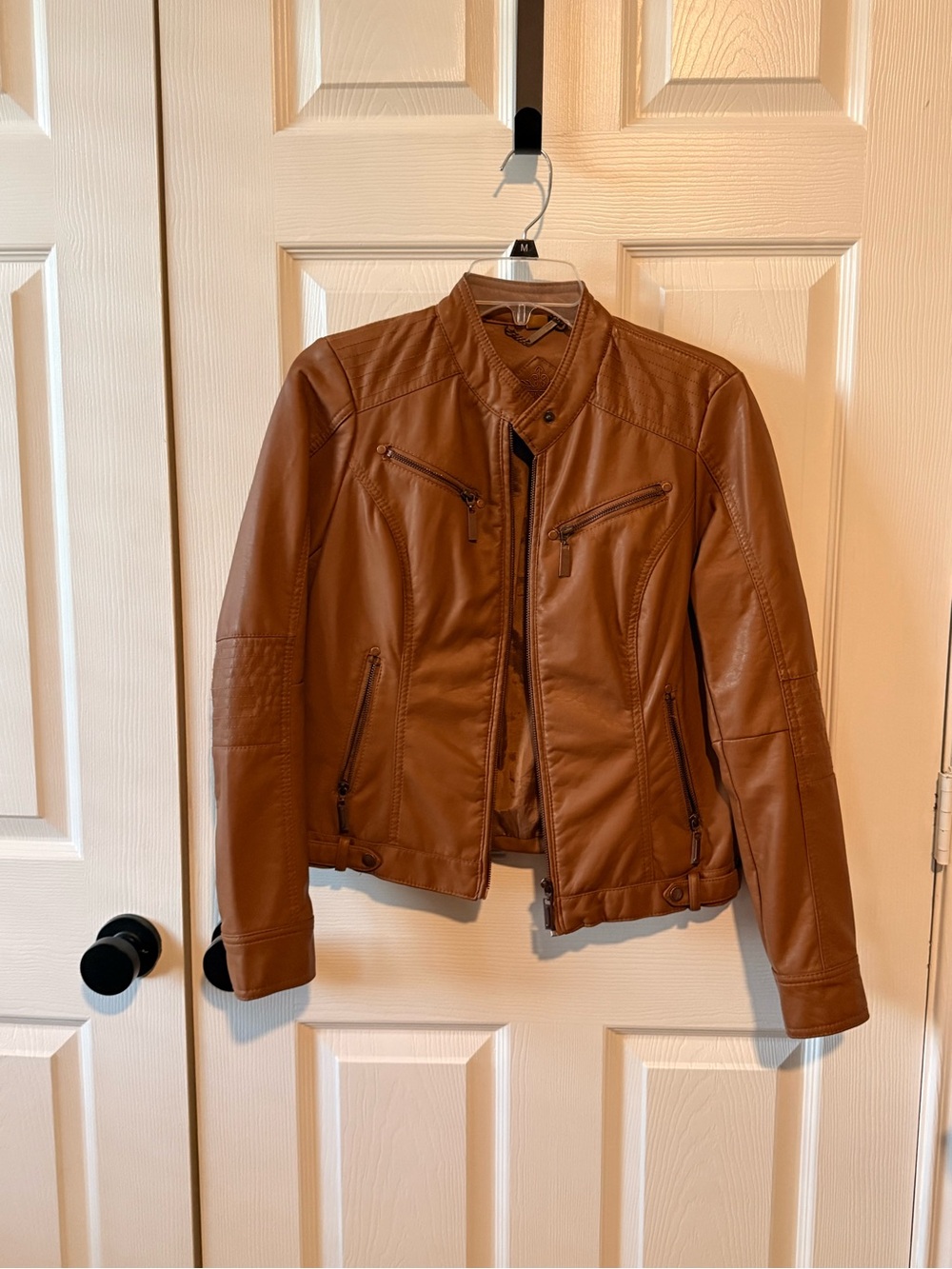 Women's Brown Leather Moto Jacket